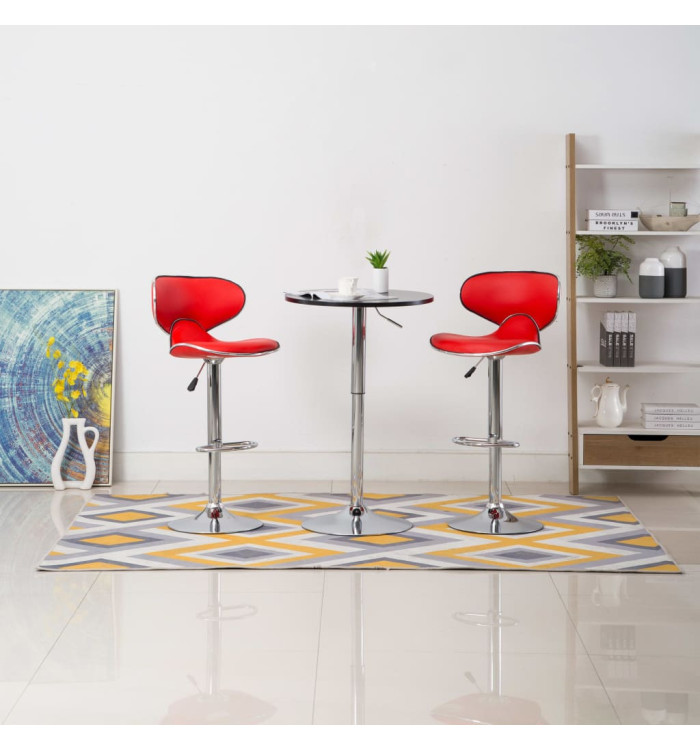 Tabourets de bar 2 pcs rouge similicuir | Mobilier & Déco
