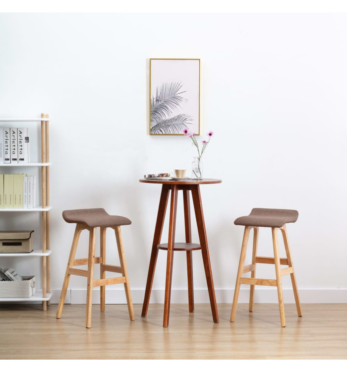 Tabourets de bar lot de 2 taupe tissu | Mobilier & Déco