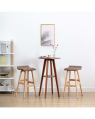 Tabourets de bar lot de 2 taupe tissu | Mobilier & Déco