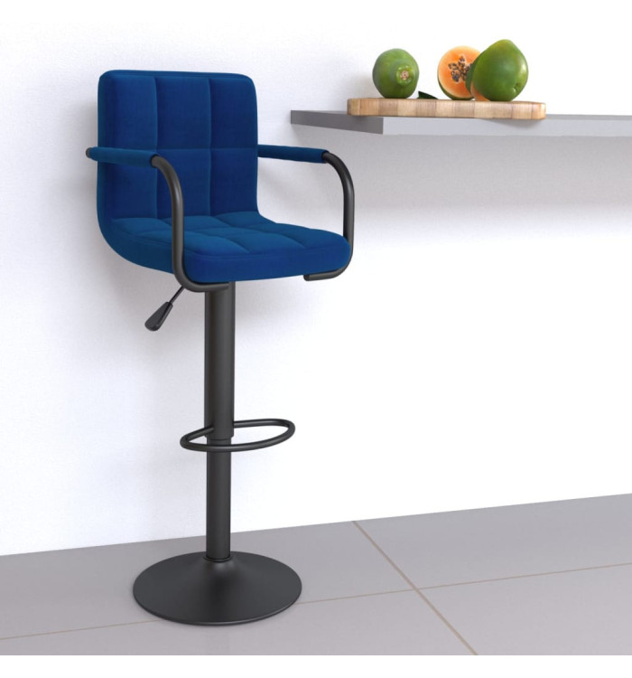 Tabouret de bar Bleu Tissu | Mobilier & Déco