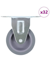 32 pcs Roulettes fixes 75 mm | Mobilier & Déco