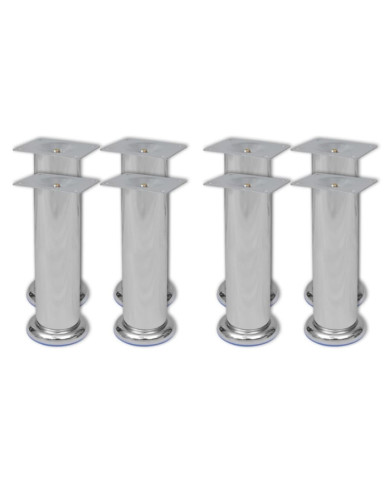 Pieds ronds de canapé 8 pcs Chrome 180 mm | Mobilier & Déco