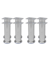 Pieds ronds de canapé 8 pcs Chrome 180 mm | Mobilier & Déco