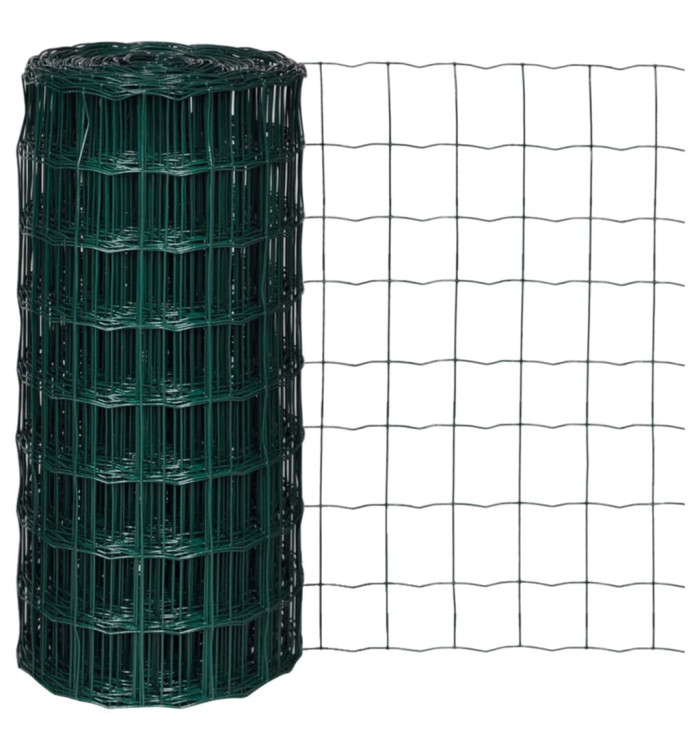Clôture euro Acier 10 x 0,8 m Vert | Mobilier & Déco