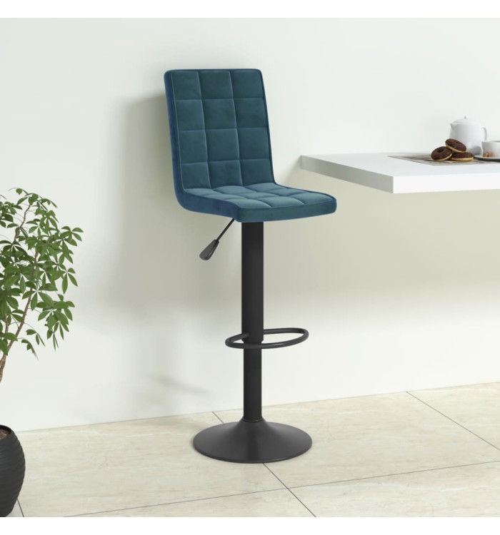 Tabouret de bar Bleu Velours | Mobilier & Déco