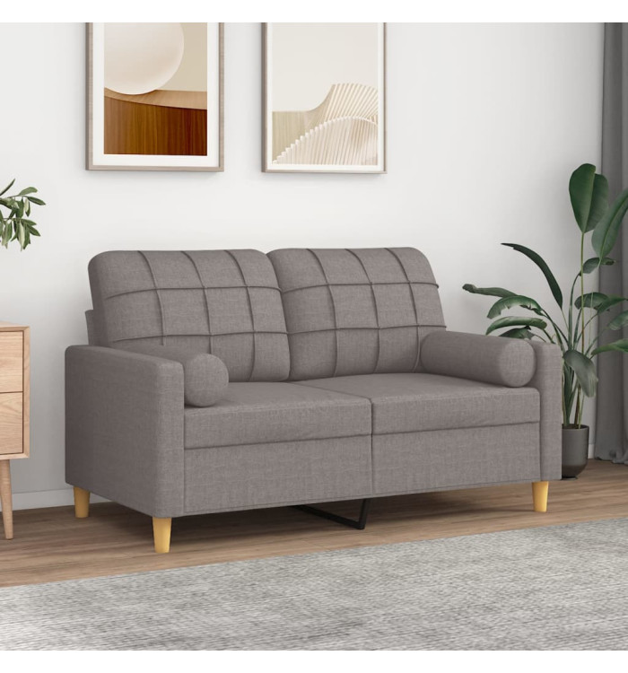 Coussins décoratifs lot de 2 Taupe Ø15x50 cm Tissu | Mobilier & Déco