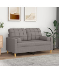 Coussins décoratifs lot de 2 Taupe Ø15x50 cm Tissu | Mobilier & Déco