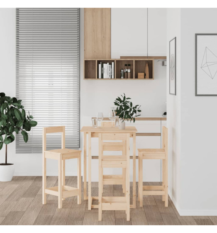 Ensemble de bar 5 pcs Bois de pin massif | Mobilier & Déco