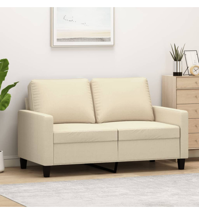 Canapé à 2 places Crème 120 cm Tissu | Mobilier & Déco