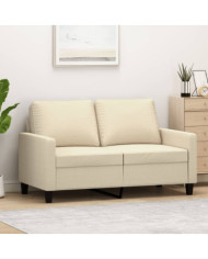 Canapé à 2 places Crème 120 cm Tissu | Mobilier & Déco