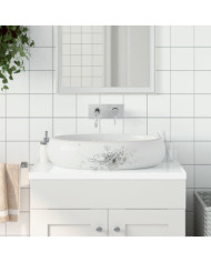 Vasque à poser blanc ovale 59x40x15 cm céramique | Mobilier & Déco