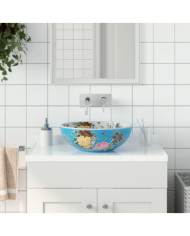 Vasque à poser multicolore rond Φ41x14 cm céramique | Mobilier & Déco