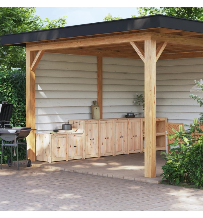 Armoires de cuisine d'extérieur 3 pcs bois de pin massif | Mobilier & Déco