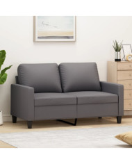 Canapé à 2 places Gris 120 cm Similicuir | Mobilier & Déco