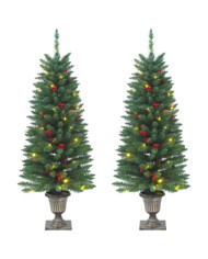 Sapins de Noël artificiels 2 pcs 100 LED vert 120 cm | Mobilier & Déco