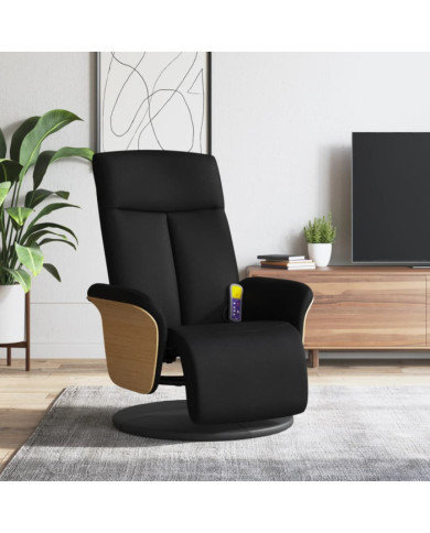 Fauteuil inclinable de massage avec repose-pieds noir tissu | Mobilier & Déco