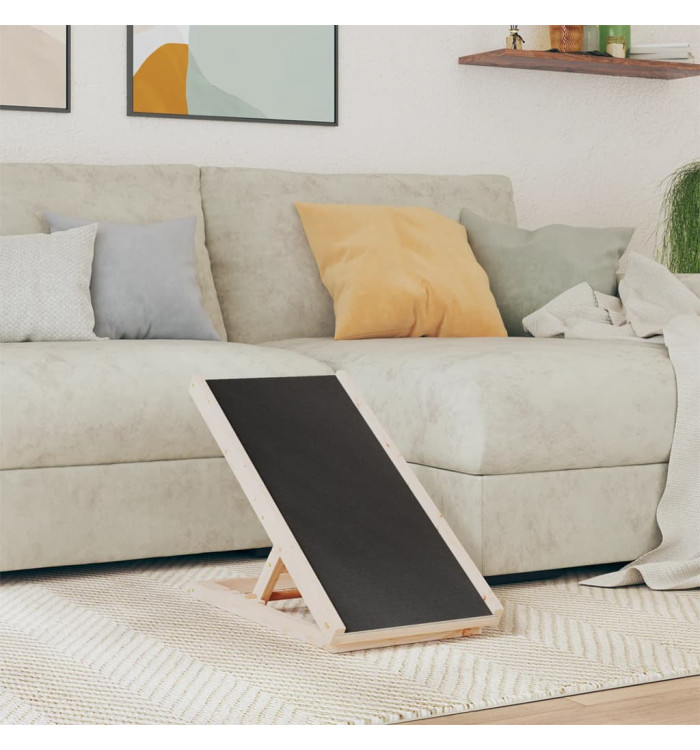 Rampe pour chiens gris 70x35 cm bois de sapin solide | Mobilier & Déco