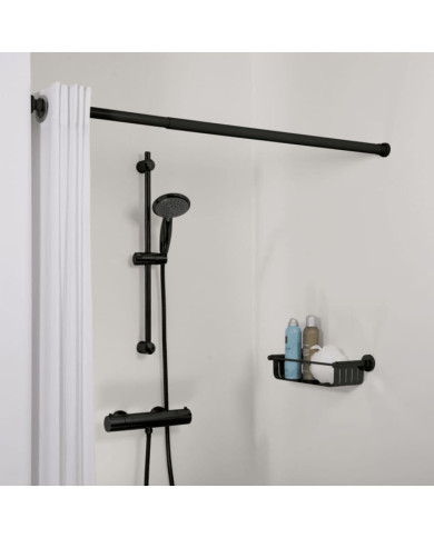 Sealskin Tringle de rideau de douche télescopique 80-130 cm noir | Mobilier & Déco