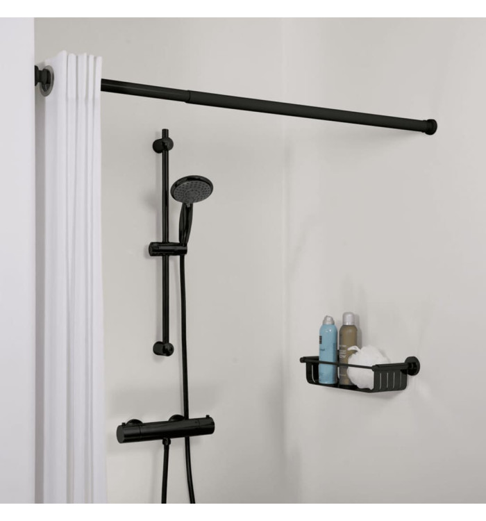 Sealskin Tringle de rideau de douche télescopique 80-130 cm noir | Mobilier & Déco