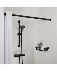 Sealskin Tringle de rideau de douche télescopique 80-130 cm noir | Mobilier & Déco