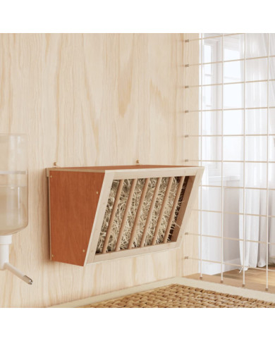 Mangeoire à foin pour lapins 37x18,5x23 cm bois massif sapin | Mobilier & Déco