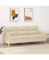 Canapé à 3 places Crème 180 cm Tissu | Mobilier & Déco