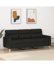 Canapé à 3 places Noir 180 cm Tissu | Mobilier & Déco