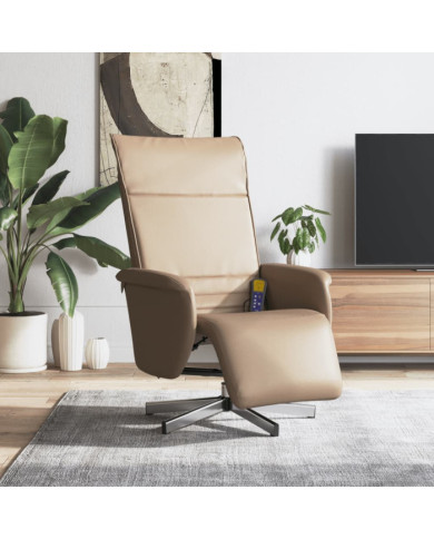 Fauteuil inclinable avec repose-pieds cappuccino similicuir | Mobilier & Déco