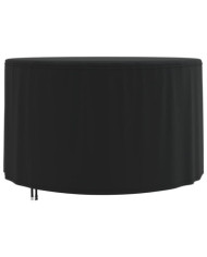 Housse de salon de jardin rond noir Ø 128x71 cm oxford 420D | Mobilier & Déco