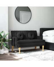 Banc avec coussins noir 113x64,5x75,5 cm tissu | Mobilier & Déco