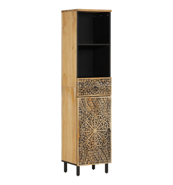 Armoire de salle de bain 38x33x160 cm bois massif de manguier | Mobilier & Déco
