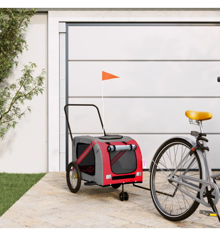Remorque de vélo pour animaux de compagnie rouge et gris | Mobilier & Déco