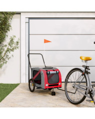Remorque de vélo pour animaux de compagnie rouge et gris | Mobilier & Déco