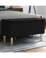 Banc de rangement noir 82x42x46 cm bois d'ingénierie | Mobilier & Déco