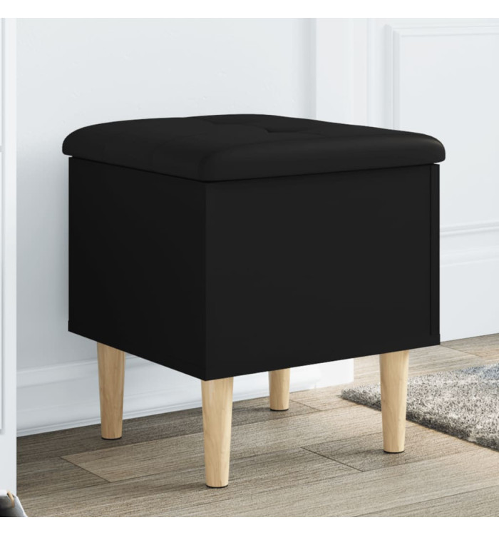 Banc de rangement noir 42x42x46 cm bois d'ingénierie | Mobilier & Déco