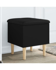 Banc de rangement noir 42x42x46 cm bois d'ingénierie | Mobilier & Déco