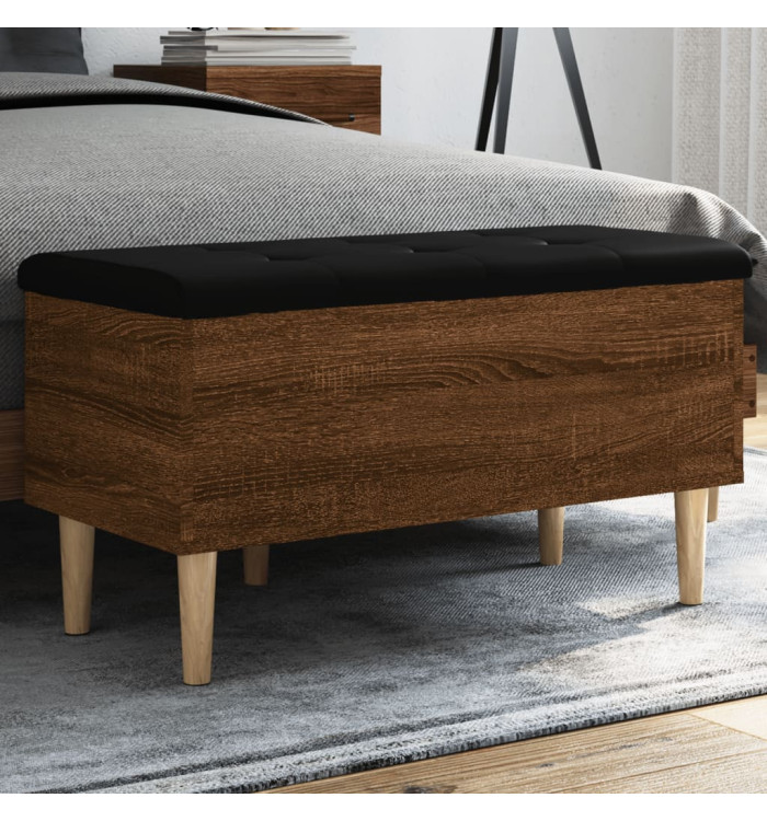 Banc de rangement chêne marron 82x42x46 cm bois d'ingénierie | Mobilier & Déco