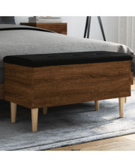 Banc de rangement chêne marron 82x42x46 cm bois d'ingénierie | Mobilier & Déco