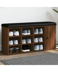 Banc à chaussures chêne marron 102x32x50 cm bois d'ingénierie | Mobilier & Déco