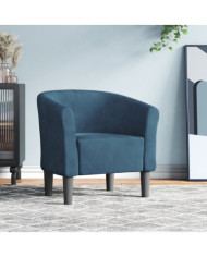 Chaise cabriolet bleu foncé velours | Mobilier & Déco
