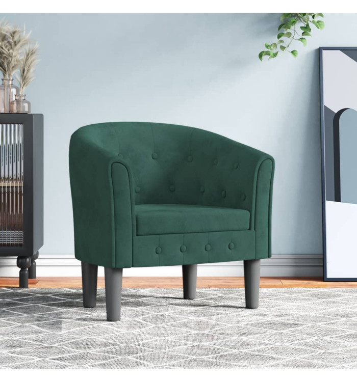 Chaise cabriolet de massage vert foncé velours | Mobilier & Déco