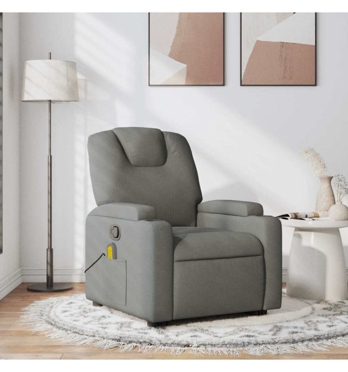 Fauteuil de massage inclinable Gris foncé Tissu | Mobilier & Déco
