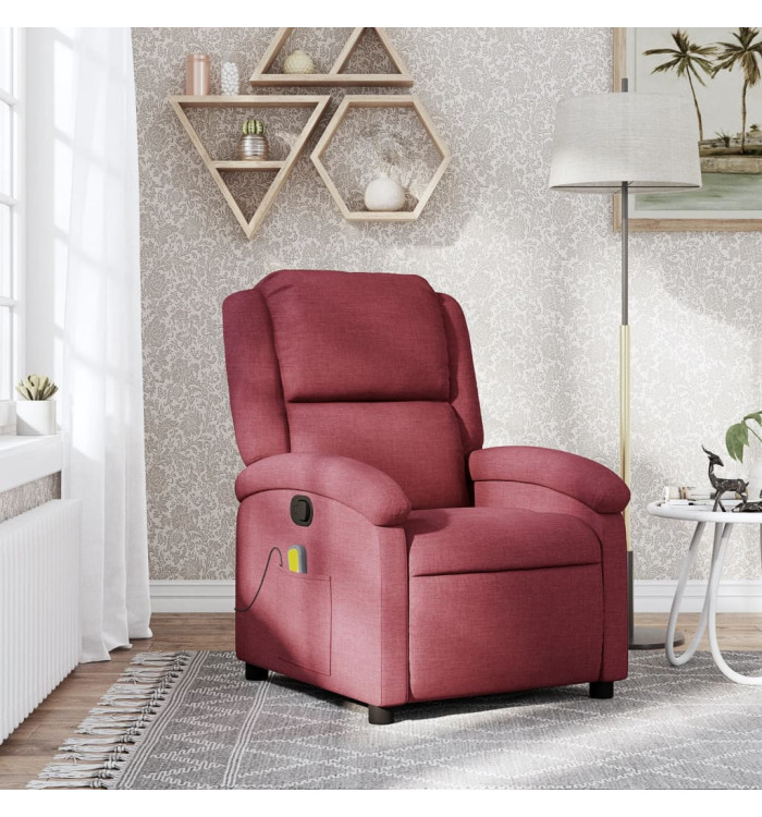 Fauteuil de massage inclinable Rouge bordeaux Tissu | Mobilier & Déco