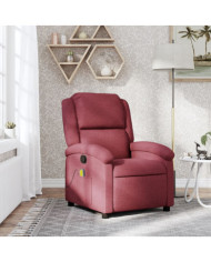 Fauteuil de massage inclinable Rouge bordeaux Tissu | Mobilier & Déco