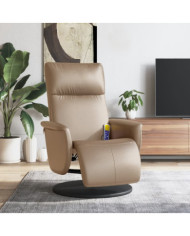 Fauteuil inclinable de massage repose-pieds cappuccino | Mobilier & Déco
