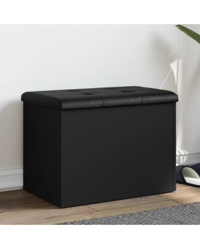Banc de rangement noir 62x42x45 cm bois d'ingénierie | Mobilier & Déco