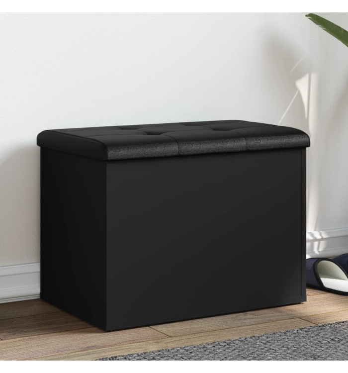 Banc de rangement noir 62x42x45 cm bois d'ingénierie | Mobilier & Déco