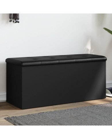 Banc de rangement noir 102x42x45 cm bois d'ingénierie | Mobilier & Déco