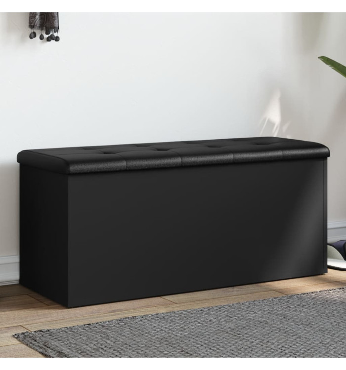 Banc de rangement noir 102x42x45 cm bois d'ingénierie | Mobilier & Déco
