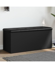 Banc de rangement noir 102x42x45 cm bois d'ingénierie | Mobilier & Déco